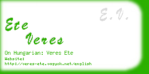 ete veres business card